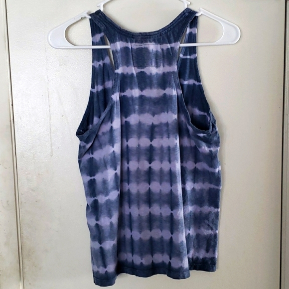 Superdry Gray & White Tie Dyed Racerback Vest Tank with Sequin Pocket SZ M - Picture 2 of 10